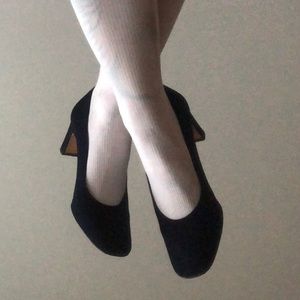 Navy blue block heel pumps shoes size 6.5